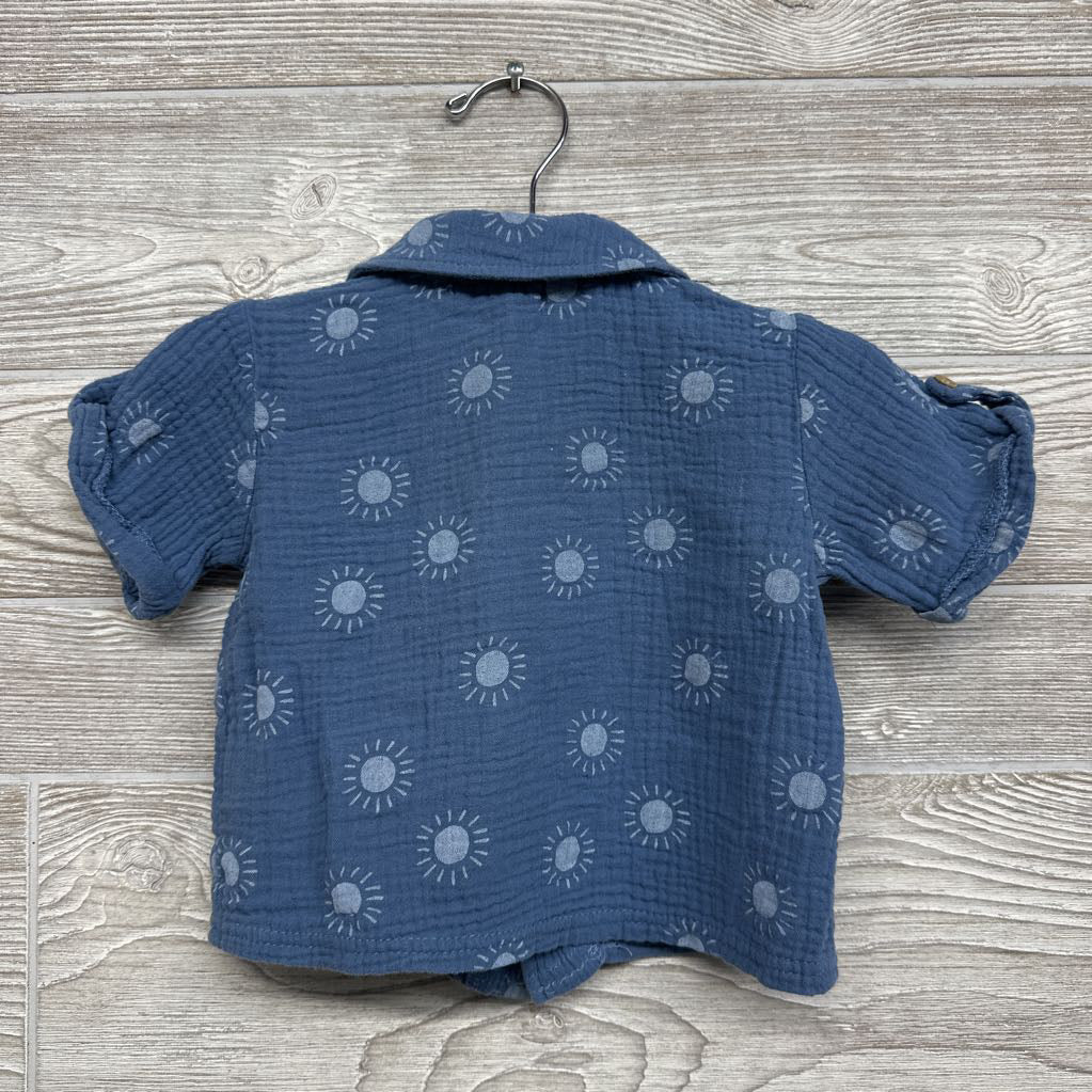 Gauze SS Button Up Shirt Suns 12M
