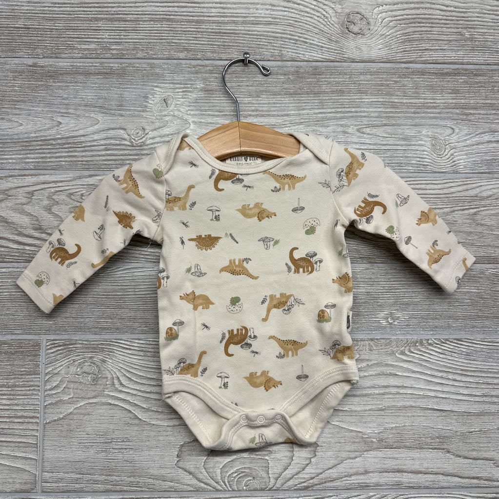 Quilted Overalls W/ LS Dinosaur Shirt 3-6M