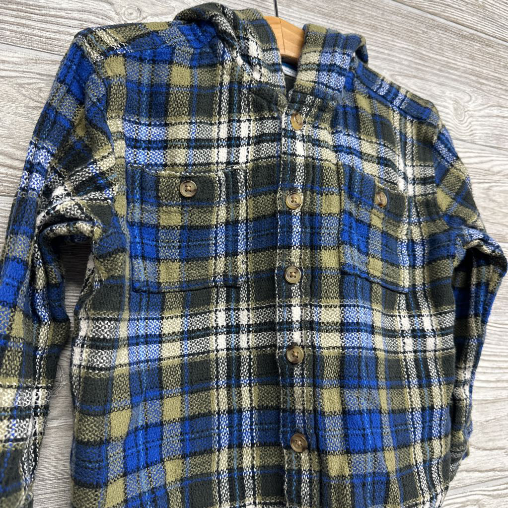Plaid Button Up Shirt W/ Hood 4t