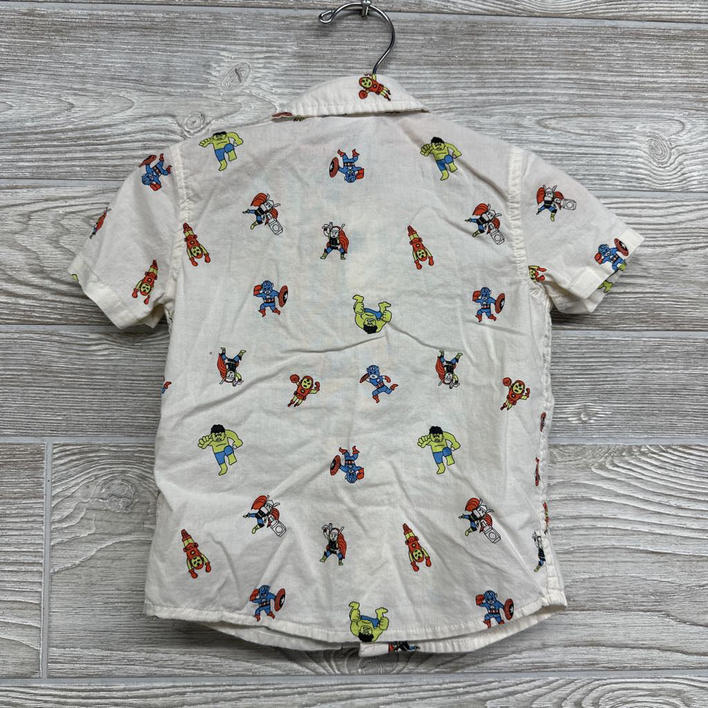 SS Button Up Shirt Avengers 12M