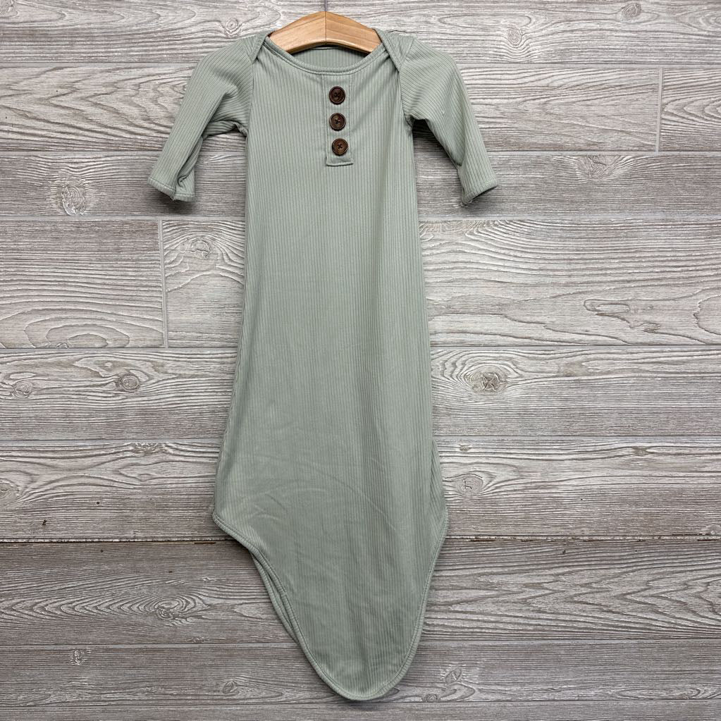 Ribbed LS Gown 0-6M
