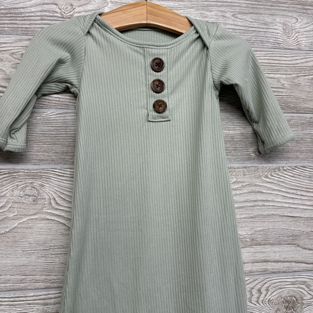 Ribbed LS Gown 0-6M