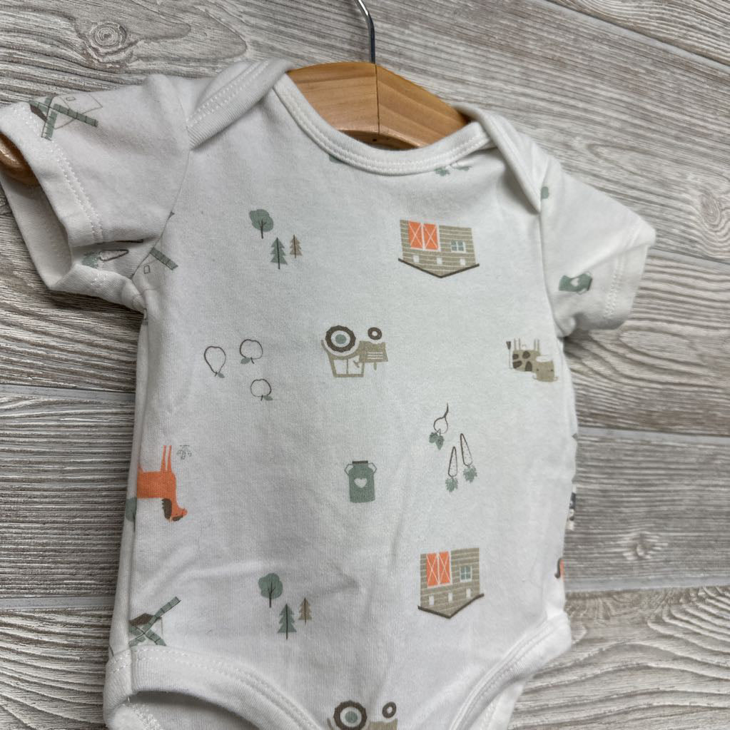 Organic Bodysuit Tractor, Animal 0-3M