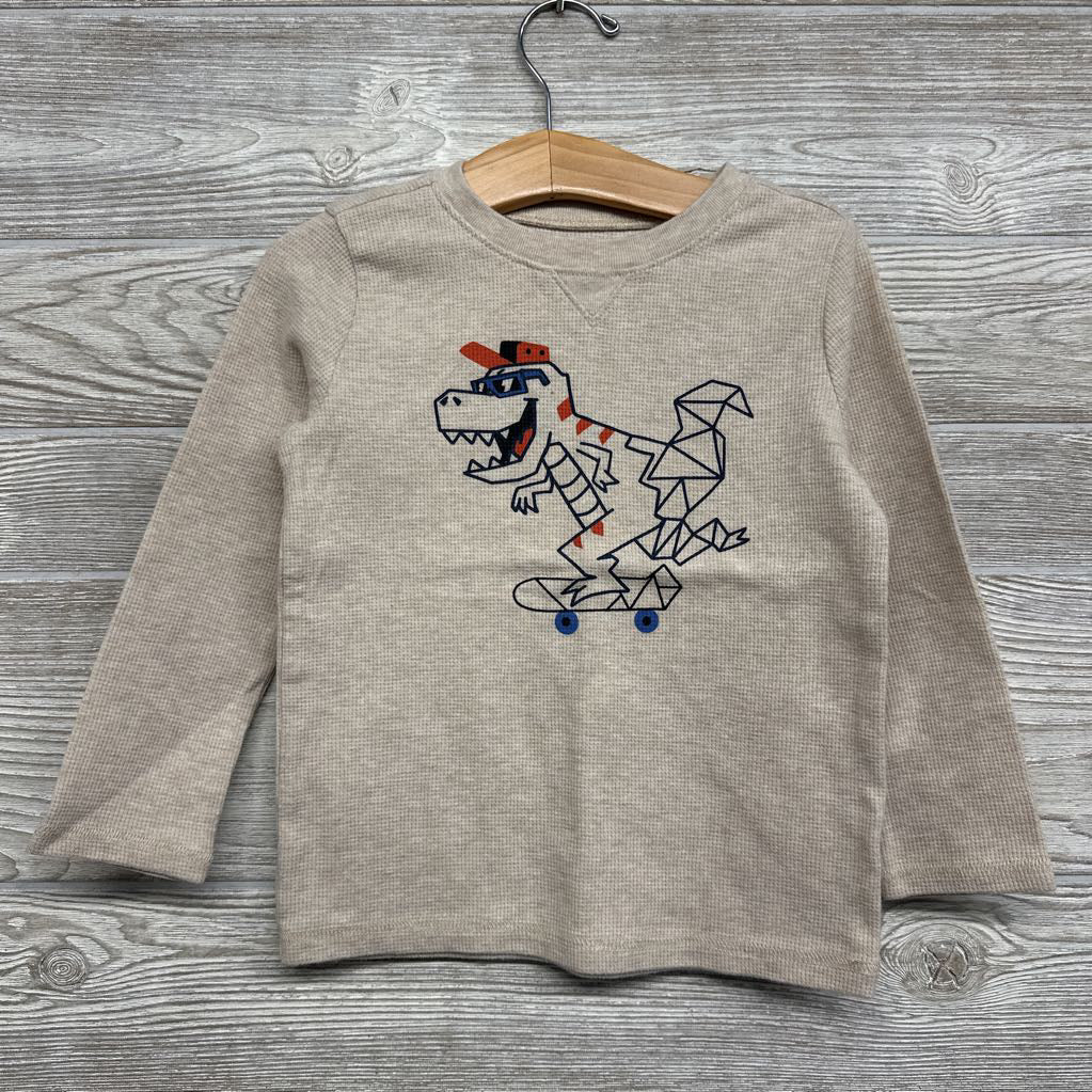 Waffle Knit Shirt Dinosaur 4t