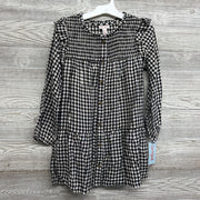 NEW LS Gingham Glitter Dress 7-8
