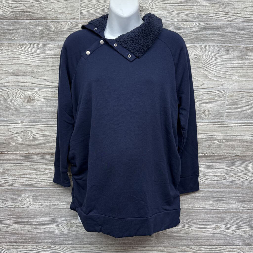NEW Snap Sherpa Collar Sweatshirt