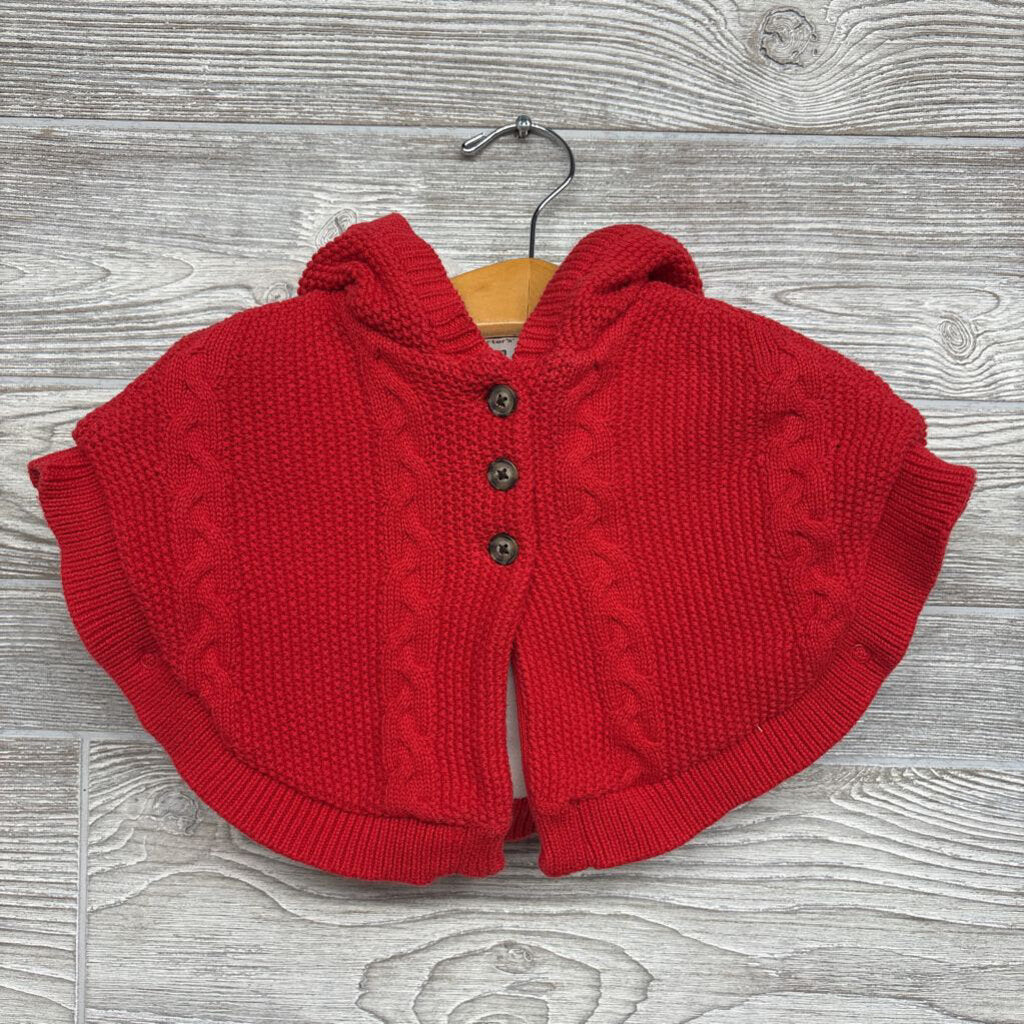 Fleece Lined Cable Knit Hooded Poncho