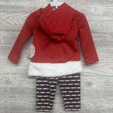NEW 2 Pc Outfit Panda Sweatshirt & Striped Leggings Hearts 24m