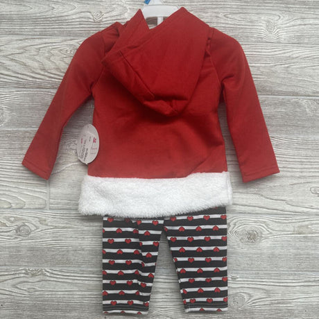 NEW 2 Pc Outfit Panda Sweatshirt & Striped Leggings Hearts 24m
