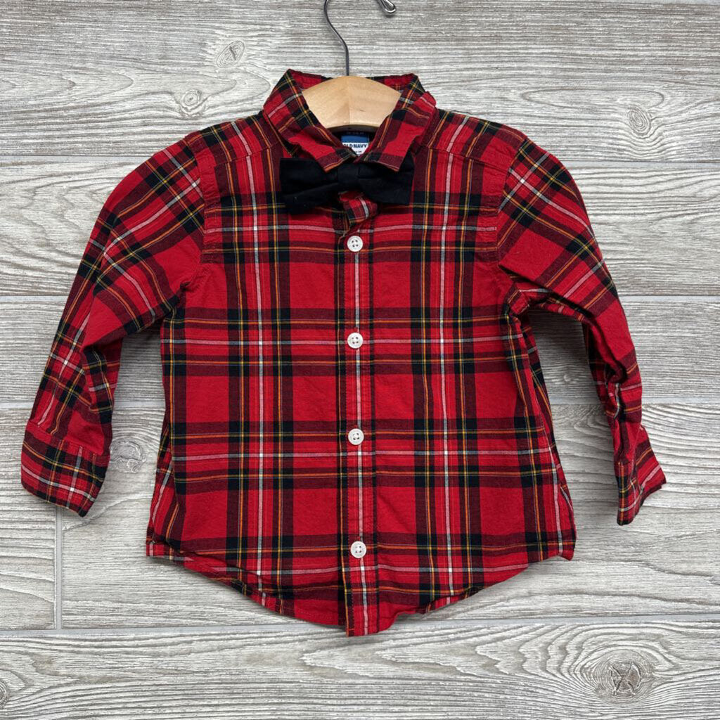 Button Up Plaid Shirt & Bow