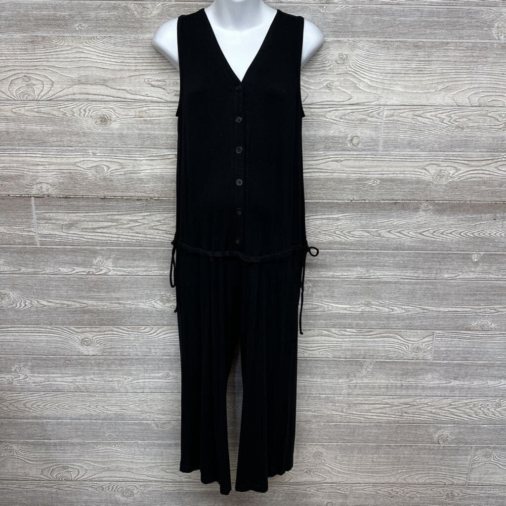 Knit Button-Front Jumpsuit