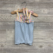 Tank Romper W/ Headwrap Stripes Poms