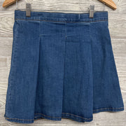 Pleated Denim Skirt
