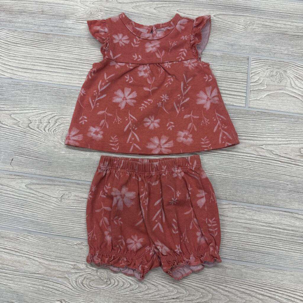 2 Pc Outfit Flowers Leaves