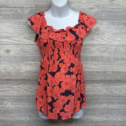 NEW Smocked Shirt Flowers Flutter Sleeves