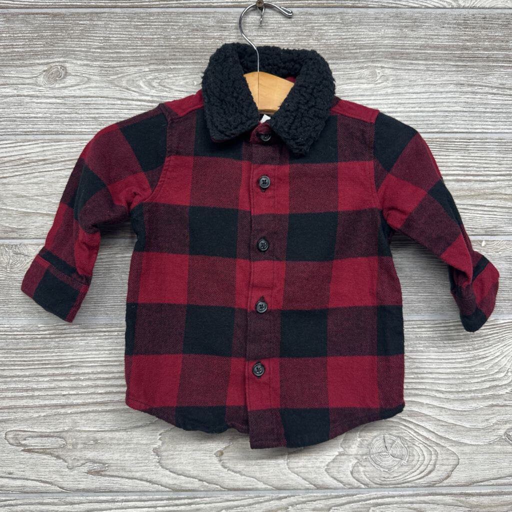 LS Button Up Buffalo Plaid Sherpa Collar