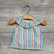 Tank Top Stripes Pom Trim