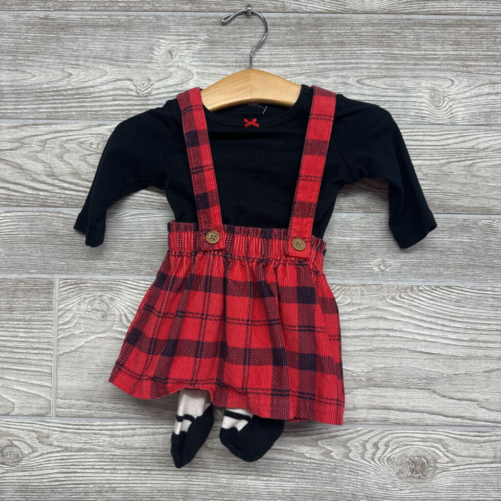 3 Pc Plaid Jumper W/ Tights
