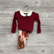 NEW 2 Pc Viscose Collared Outfit Flowers