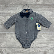 NEW LS Button Up W/ Bow Tie Notre Dame Gingham