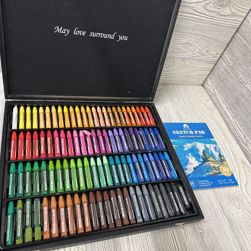 Case Of Oil Pastels & Sketch Book*