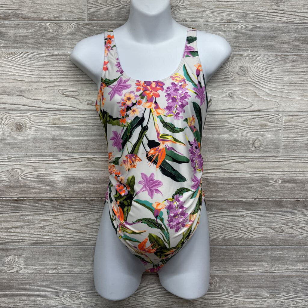 Ruched Swimsuit Flowers