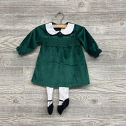 LS Velour Collared Dress W/ Tights