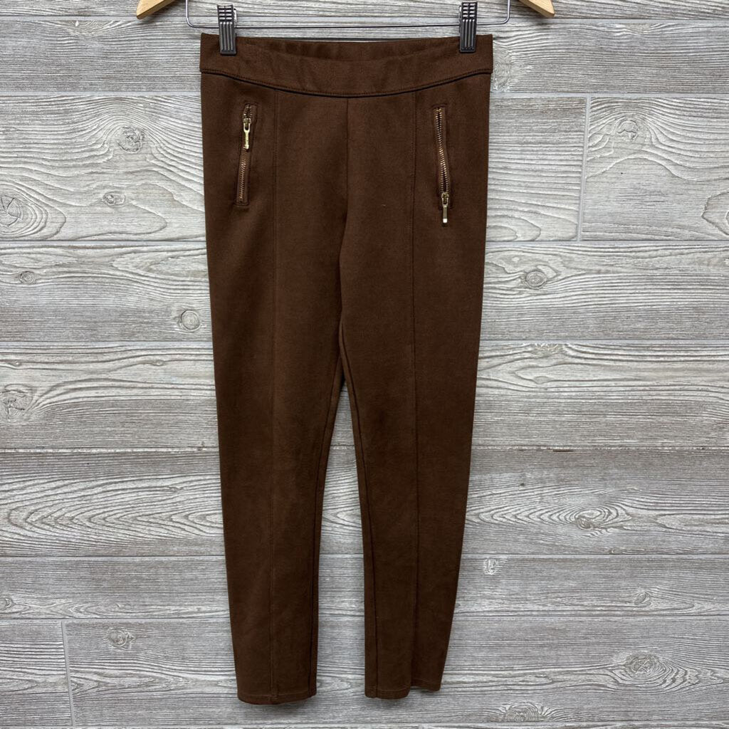 Faux Suede Pants Ponte Zipper Pockets