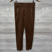 Faux Suede Pants Ponte Zipper Pockets