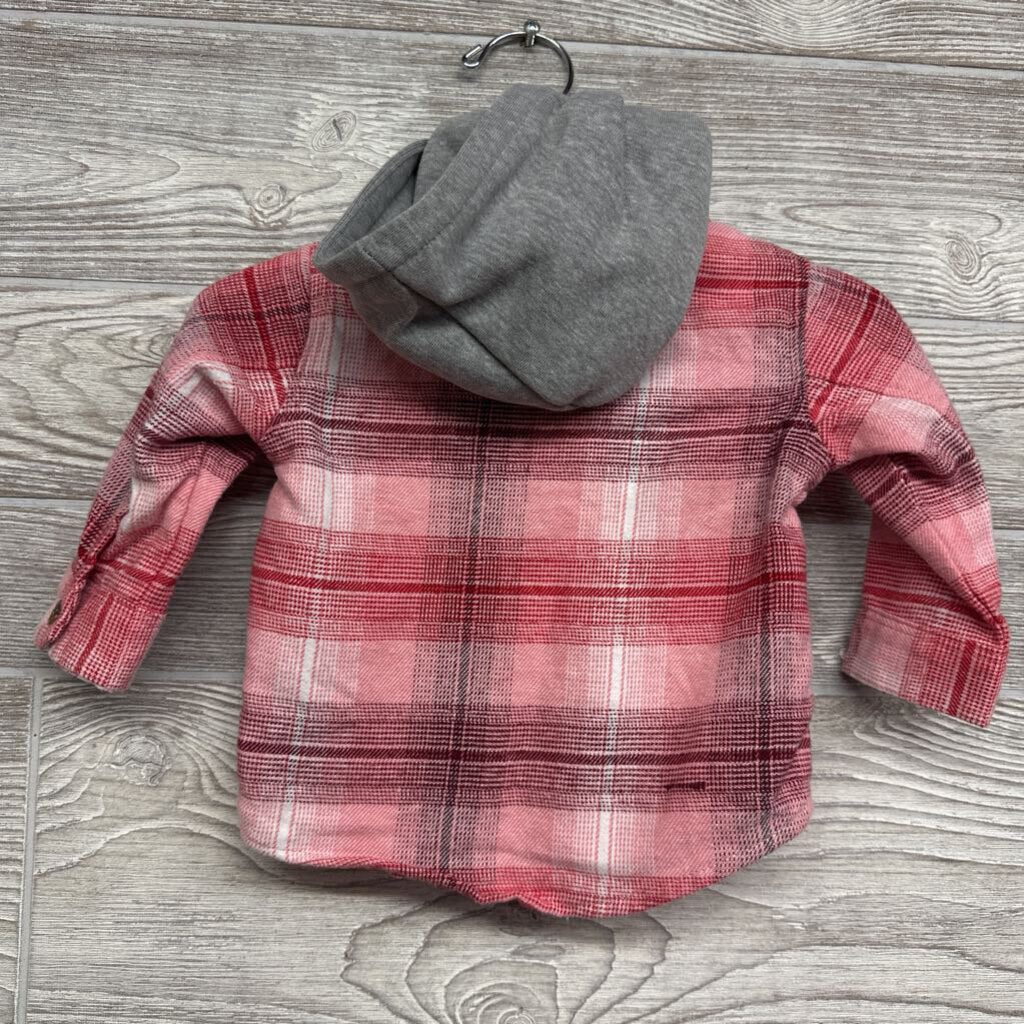 LS Button Up Flannel W/ Hood Plaid