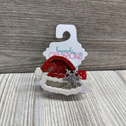 Alligator Clip Hair Bow Santa Hat