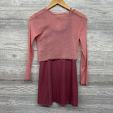 2 Pc Dress Velour Dress & Mesh Shirt