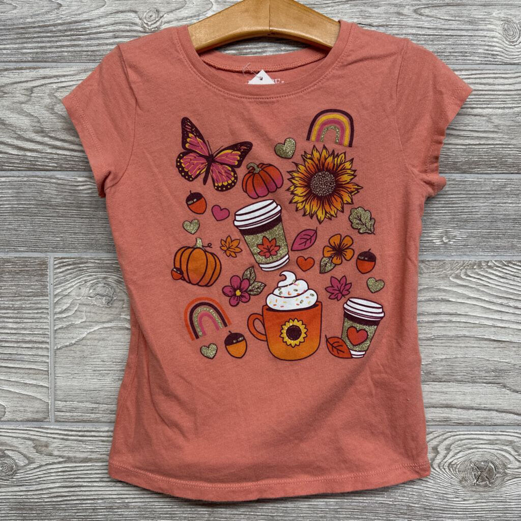 Shirt Latte Flower Glitter