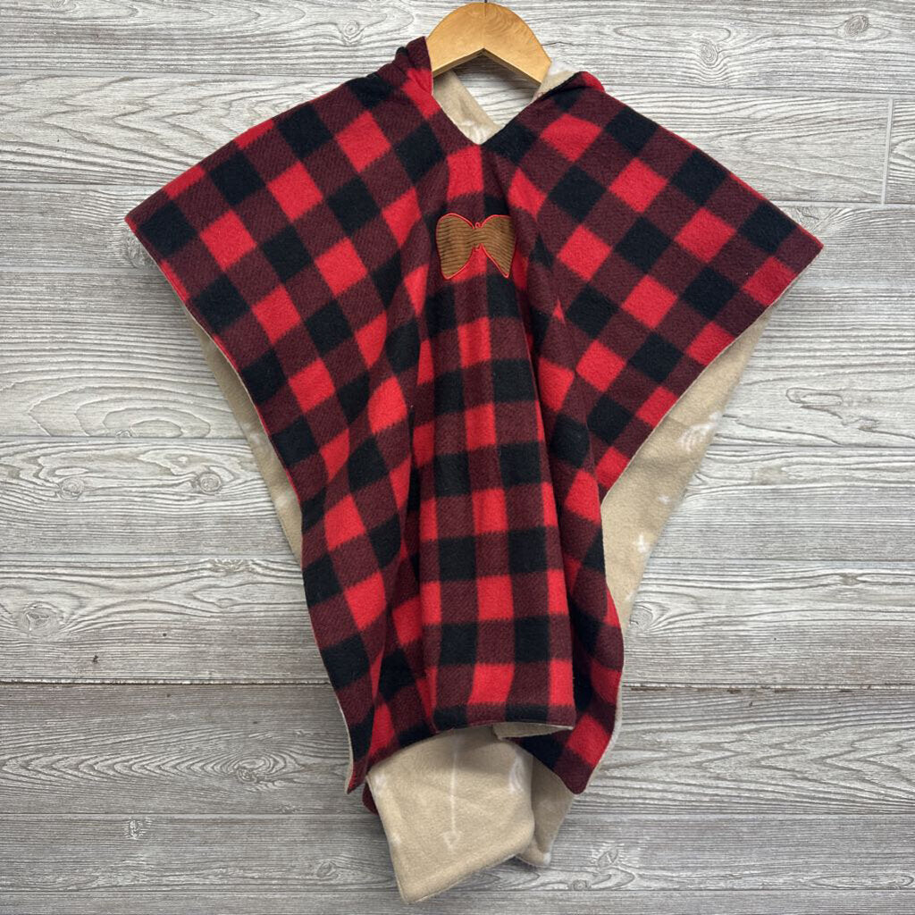 Fleece Pancho Buffalo Plaid