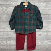 2 Pc Outfit Button Up Plaid Shirt & Pants