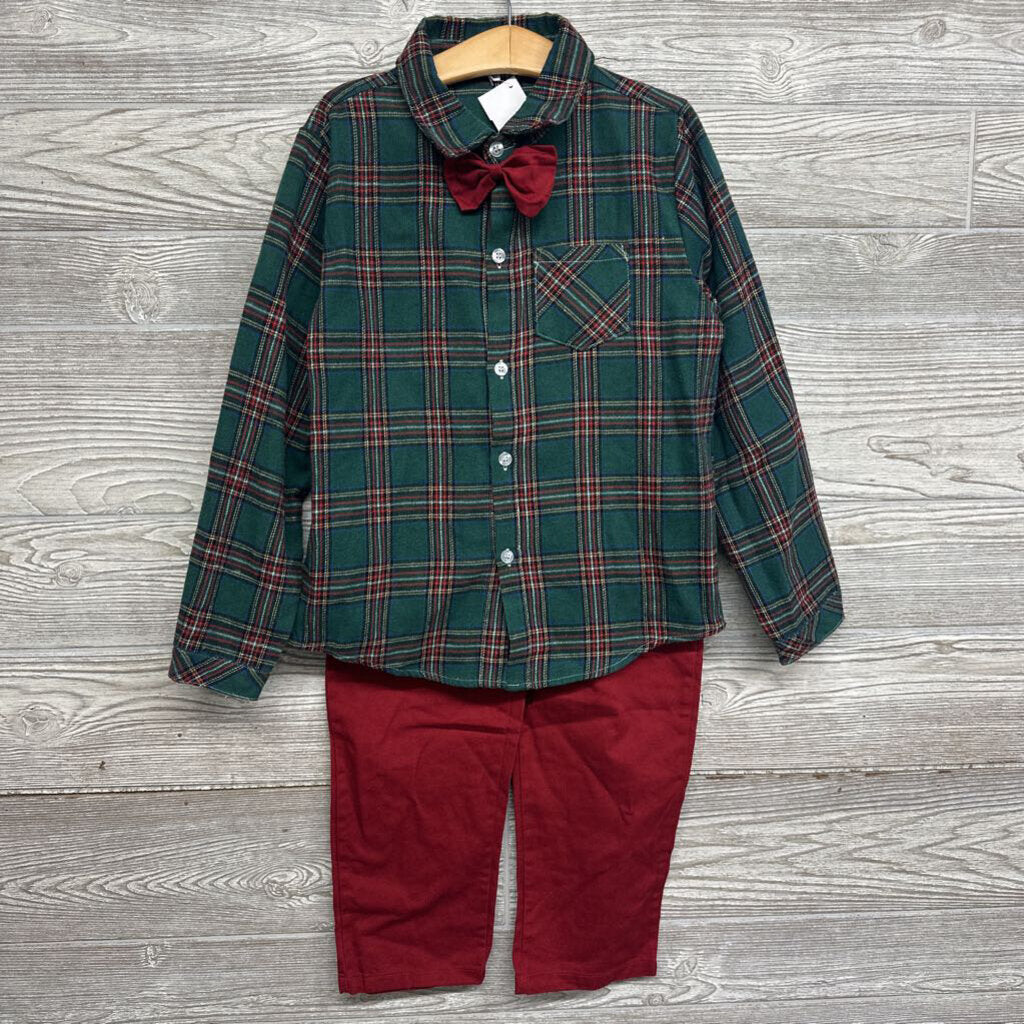 LS Plaid Button Up Shirt & Pants 5-6