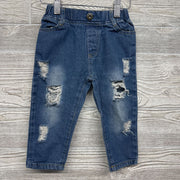 Distressed Pull On Jeans