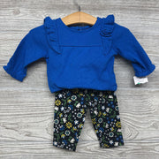 NEW 2 Pc LS Outfit Ruffle Flowers