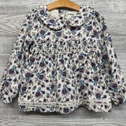 Corduroy Tunic Flowers Scallop Neck