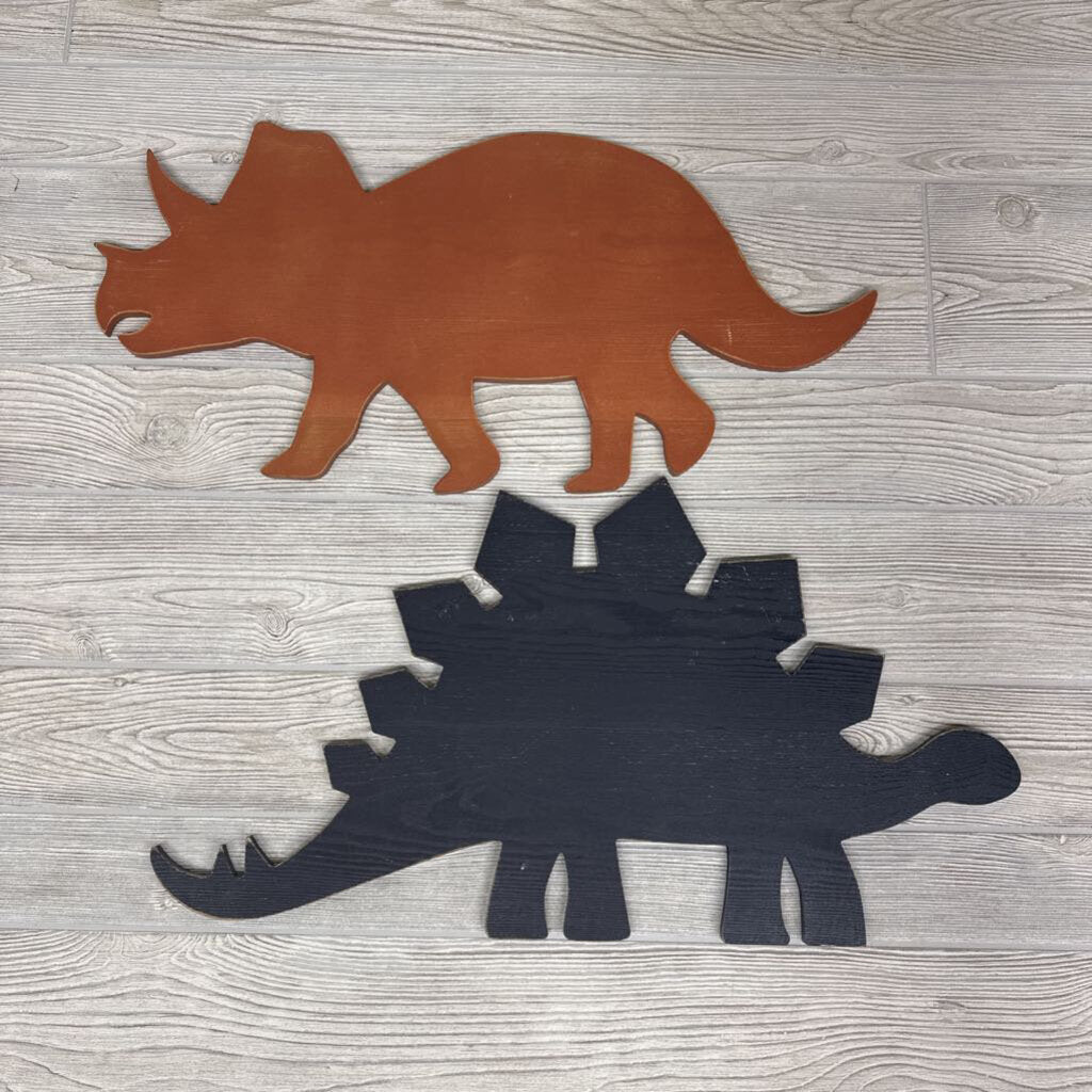 2 Pc Wooden Wall Hanging Dinosaurs