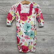 NEW LS PJ Gown Flowers Ruffle