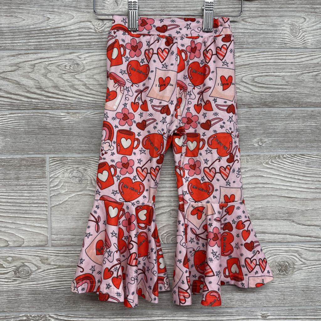 Flare Pants Hearts Flowers