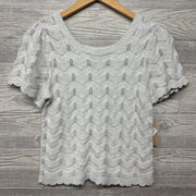 NEW Scoop Neck SS Eyelet Sweater
