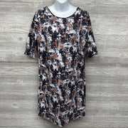 Ruched Textured Dress Printed