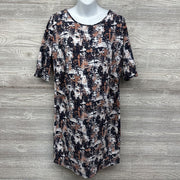 Ruched Textured Dress Printed