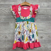 Dress Flutter Sleeves Ruffles Letters 18M