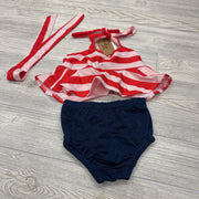 NEW 2 Pc Halter Top & Bummies Stripes Buttons