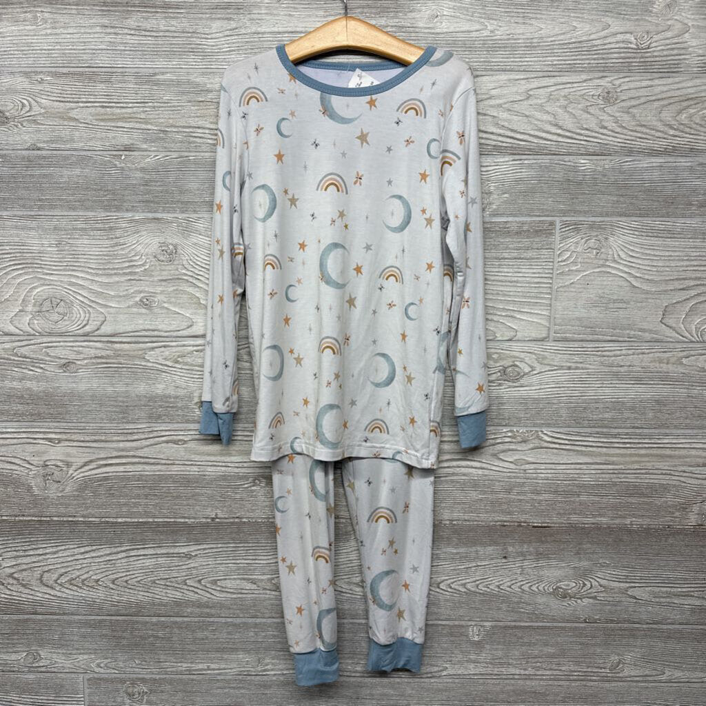 NEW 2 Pc LS Bamboo PJs Rainbows Moons