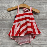 NEW 2 Pc Halter Top & Bummies Stripes Buttons 18-24m