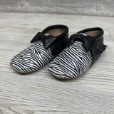 Leather Moccasins Zebra Fringe